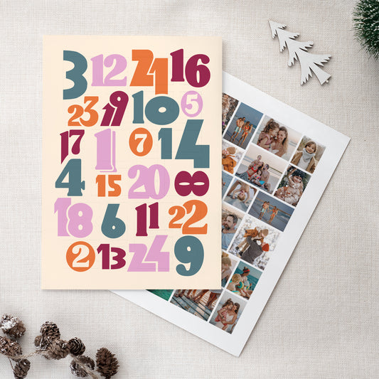 Adventskalender Eindejaar Portret Big numbers cream foto
