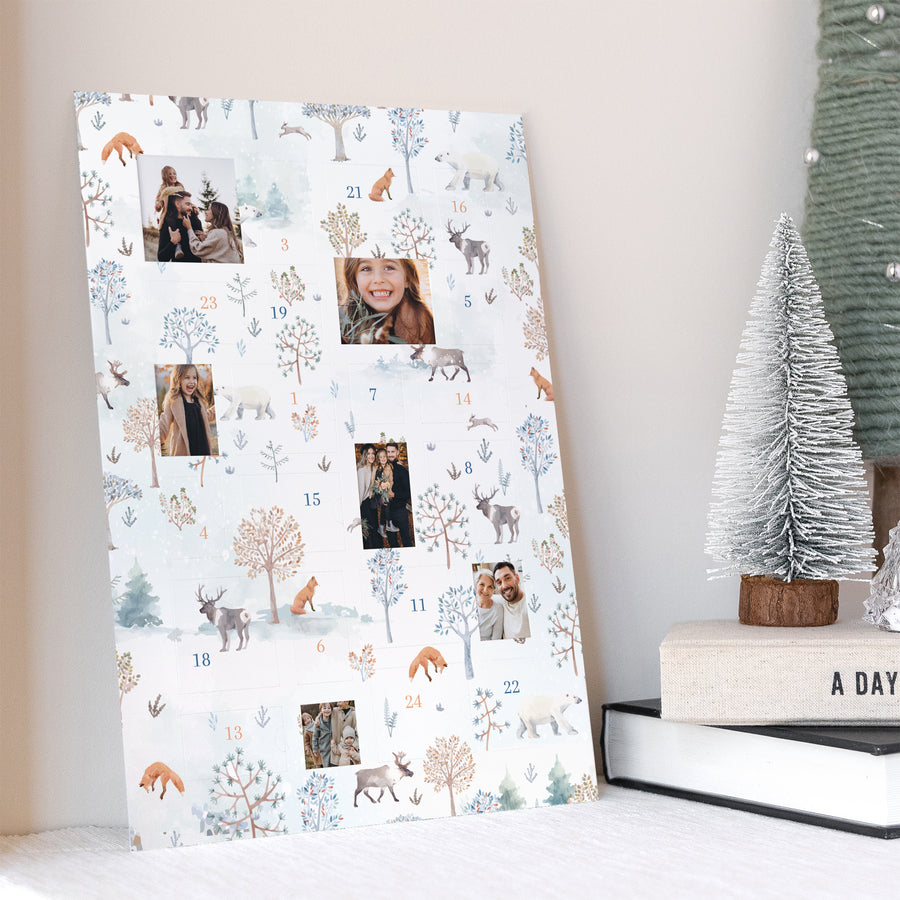 Adventskalender Eindejaar Portret Snow Forest foto