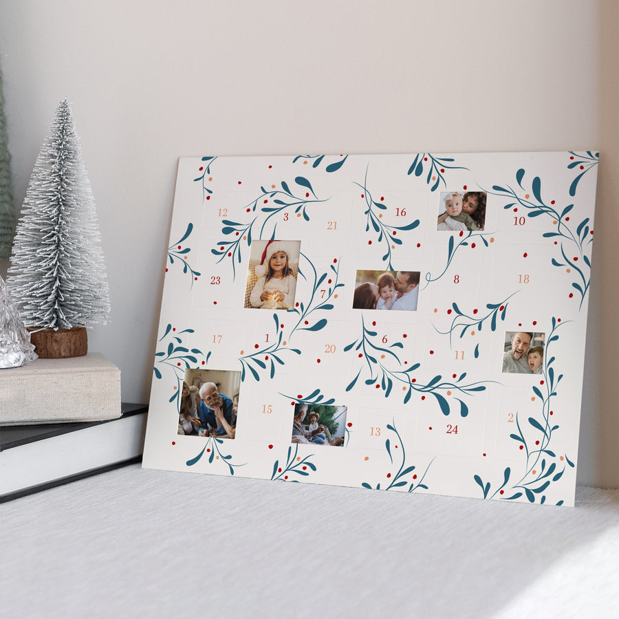 Adventskalender Eindejaar Landschap hulstcrème foto