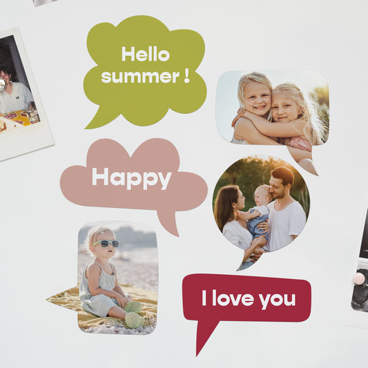 Fotoprint Foto's Set van 6 bubbelmagneten Speech bubbles foto