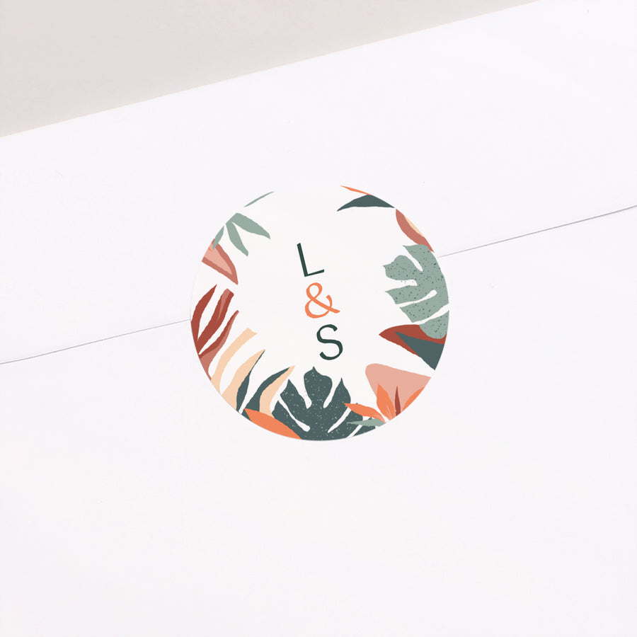 Sticker Huwelijk Cirkel Tropische liefde foto