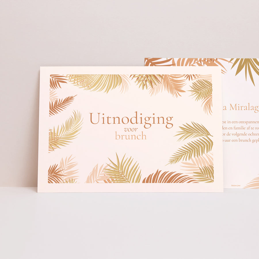 Uitnodigingen Huwelijk Landschap gouden palmboom foto