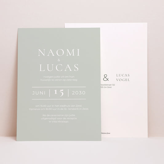 Uitnodigingskaart Huwelijk Portret Classico foto