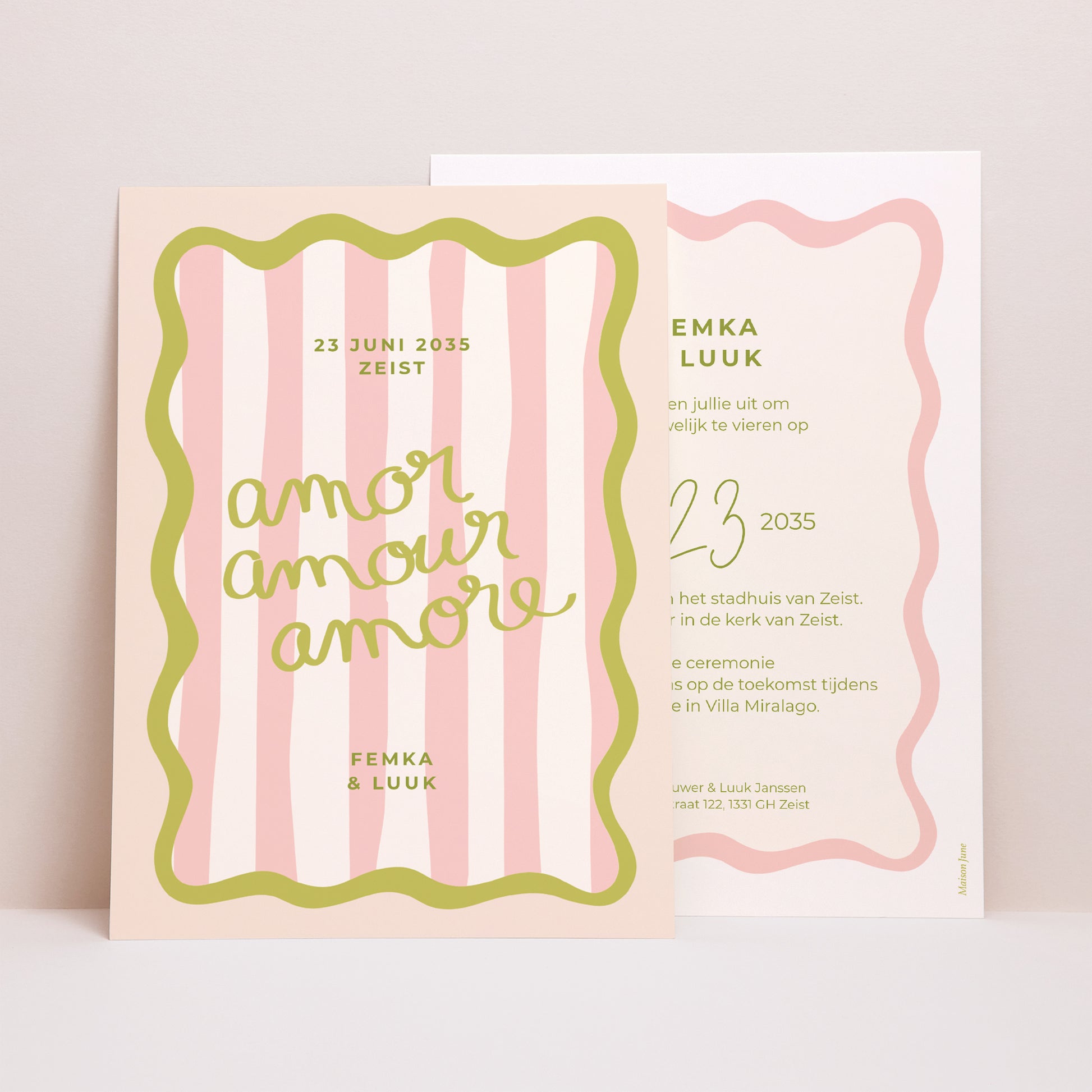 Huwelijksuitnodiging Groot rechthoekig Lisette foto N° 1