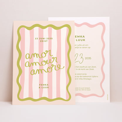 Huwelijksuitnodiging Groot rechthoekig Lisette foto N° 1