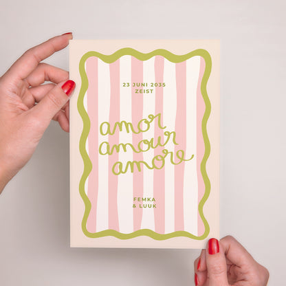 Huwelijksuitnodiging Groot rechthoekig Lisette foto N° 2
