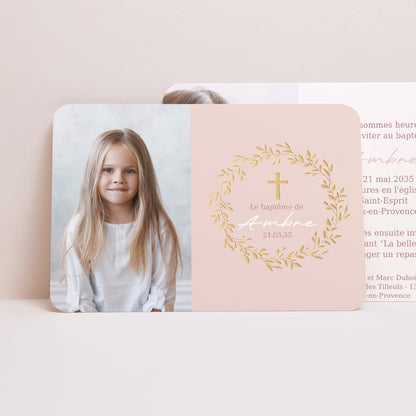 Doopuitnodiging Landschap, afgeronde randen Rozen Zoetekroon foto N° 1