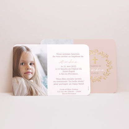 Doopuitnodiging Landschap, afgeronde randen Rozen Zoetekroon foto N° 2