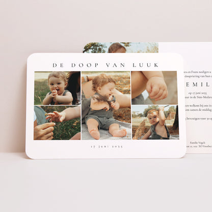 Doopuitnodiging Landschap, afgeronde randen Genade Licht foto N° 1