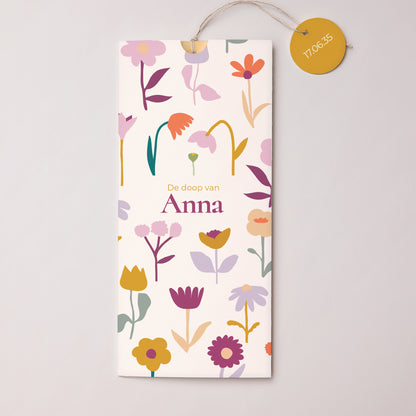 Doopuitnodiging Portret hoes 2 kaarten, etiket Blaadjes van Vreugde foto N° 1