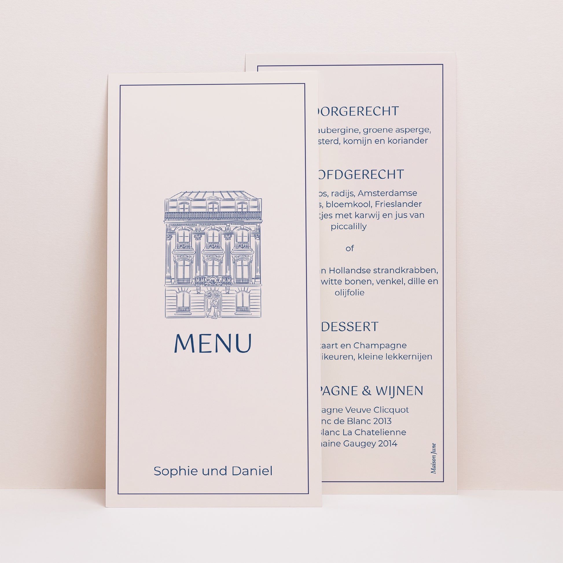 Menukaart Huwelijk Panoramisch portret Faubourg Saint-Honoré foto N° 1