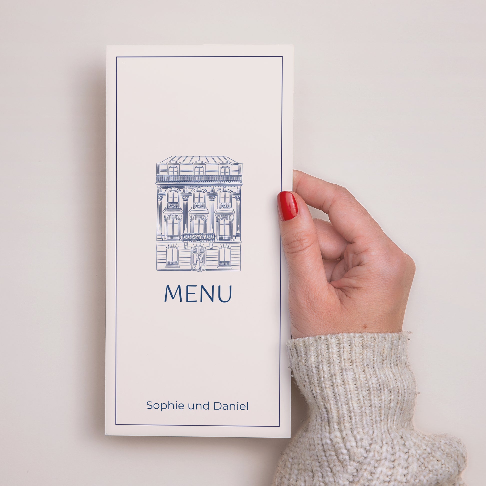 Menukaart Huwelijk Panoramisch portret Faubourg Saint-Honoré foto N° 2