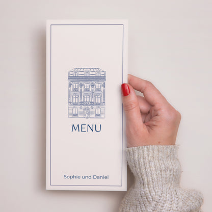 Menukaart Huwelijk Panoramisch portret Faubourg Saint-Honoré foto N° 2