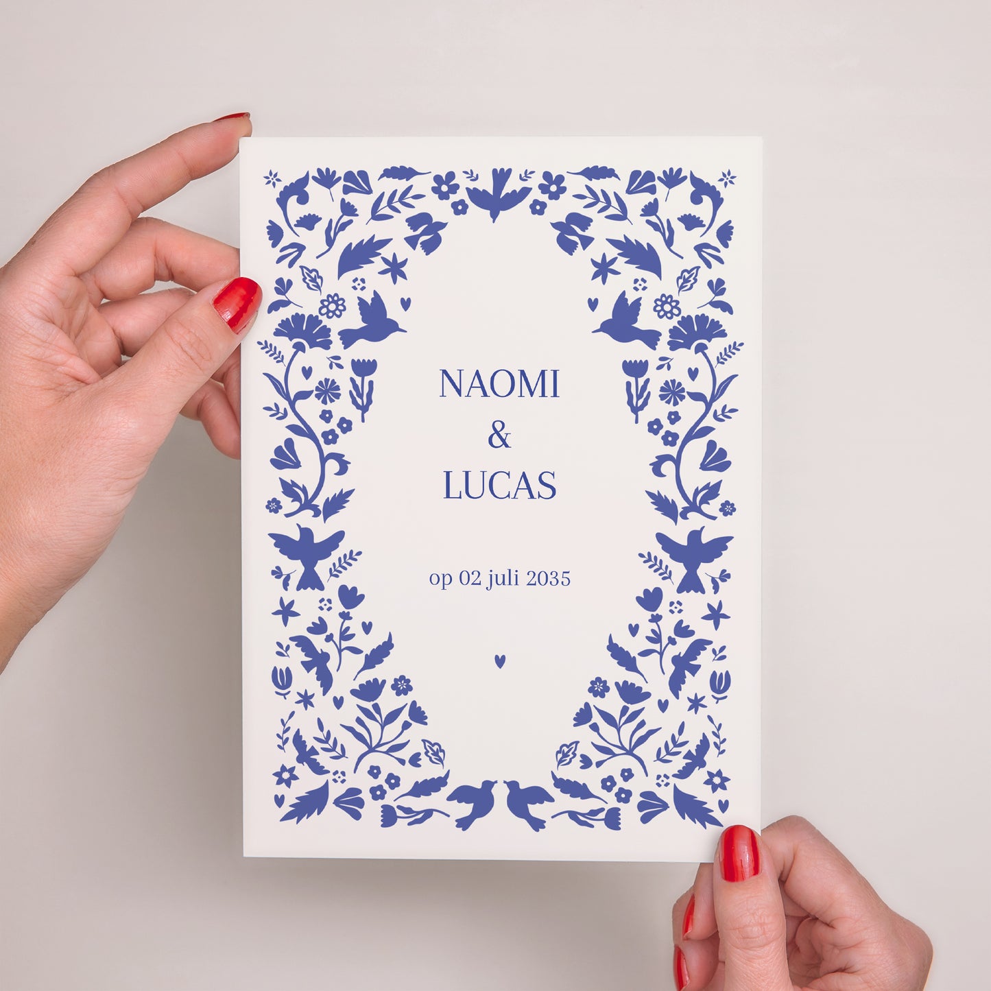 Trouwkaarten Portret Blauw van Hart foto N° 2