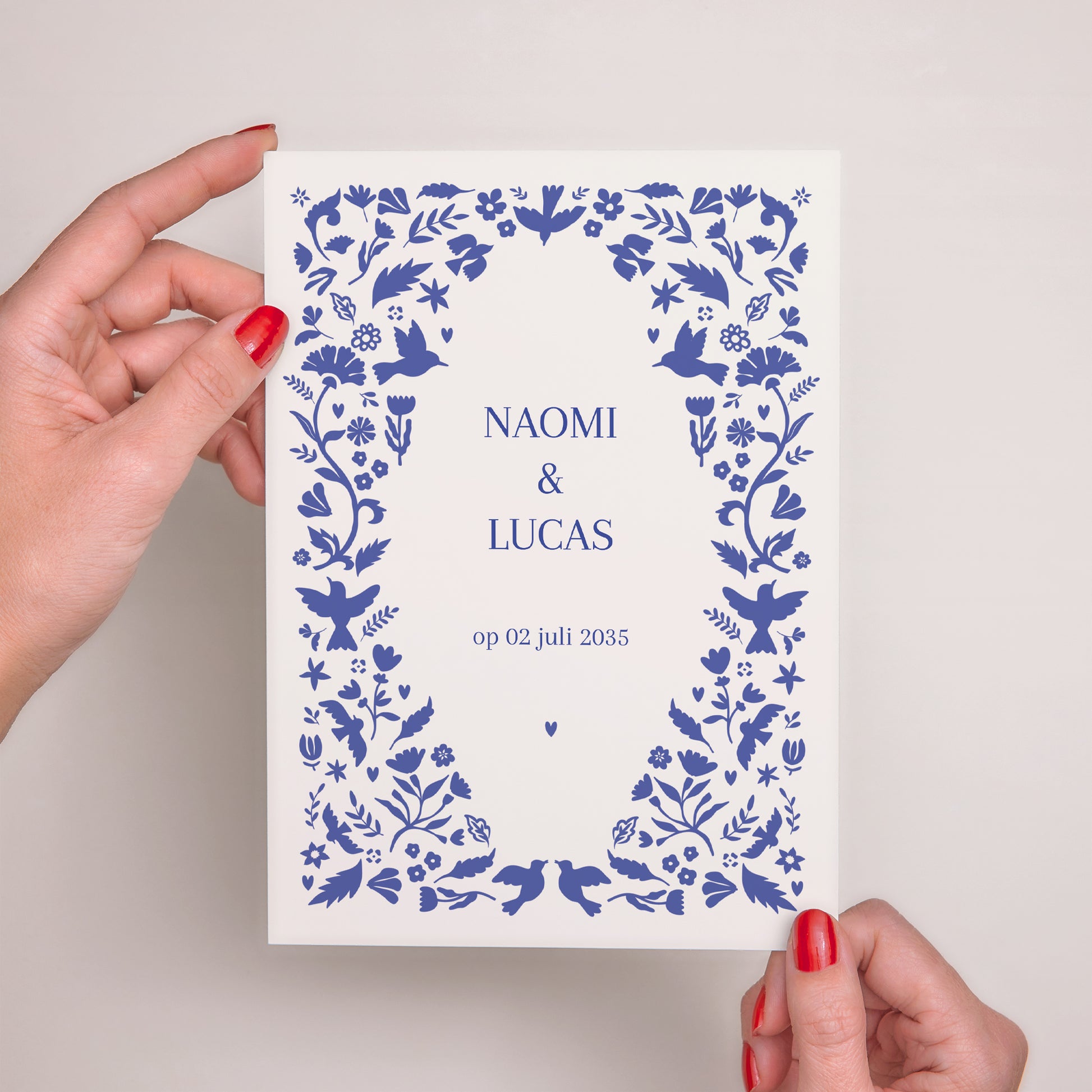 Trouwkaarten Portret Blauw van Hart foto N° 2