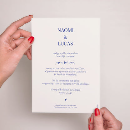 Trouwkaarten Portret Blauw van Hart foto N° 3