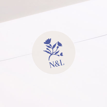 Sticker Huwelijk Cirkel Blauw van Hart foto N° 1