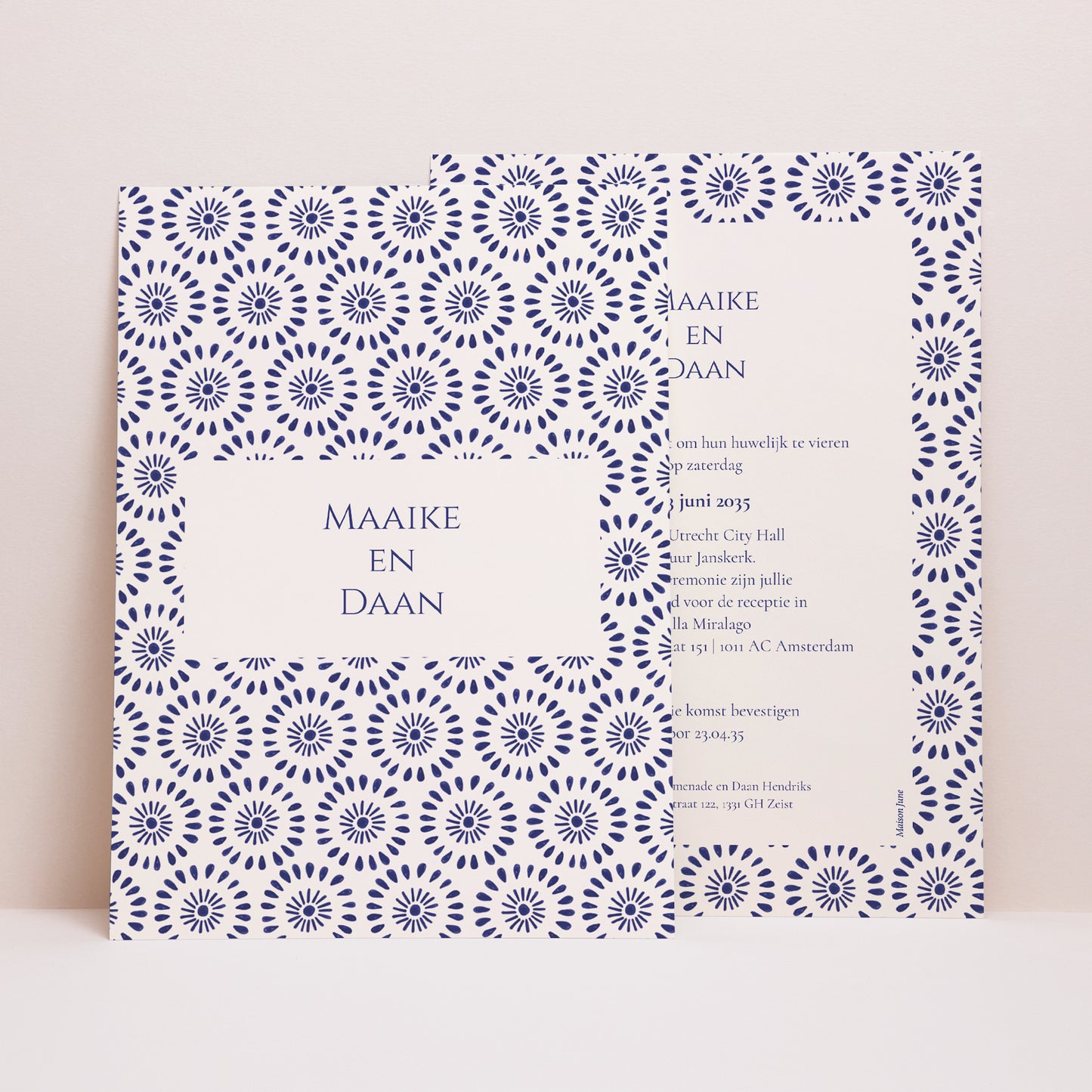 Trouwkaarten Portret Belofte van Azuur foto N° 1