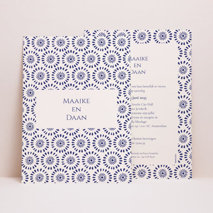 Trouwkaarten Portret Belofte van Azuur foto N° 1