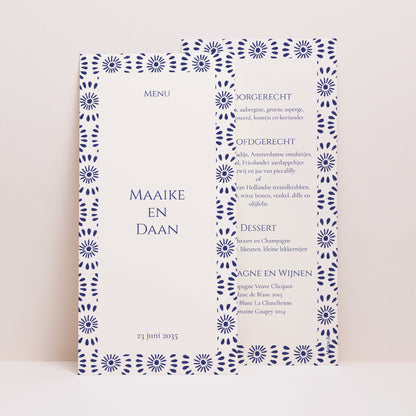 Menukaart Huwelijk Panoramisch portret Belofte van Azuur foto N° 1