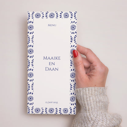 Menukaart Huwelijk Panoramisch portret Belofte van Azuur foto N° 2