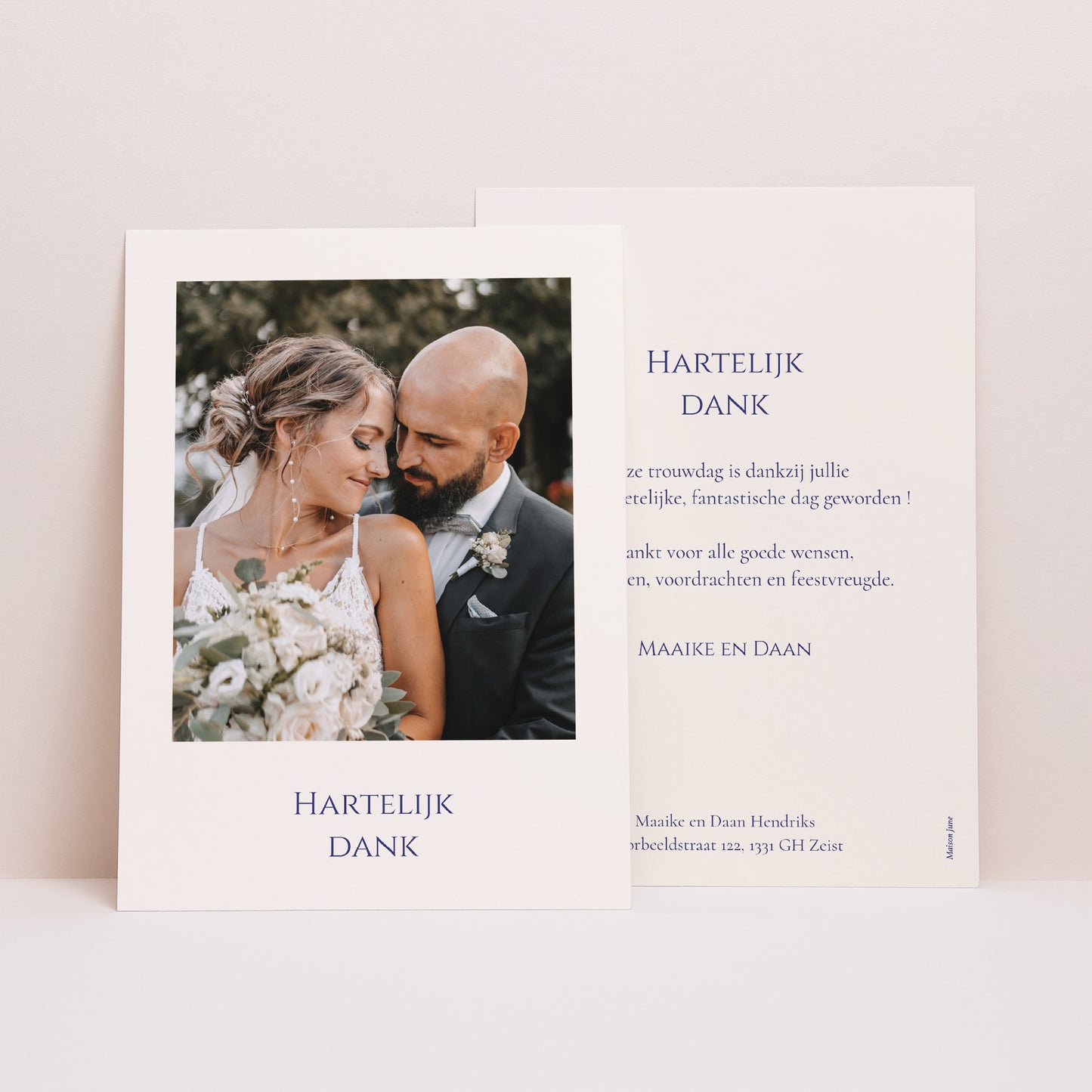 Bedankkaart Huwelijk Belofte van Azuur foto N° 1