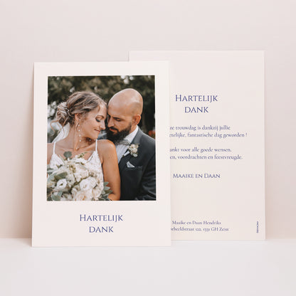 Bedankkaart Huwelijk Belofte van Azuur foto N° 1