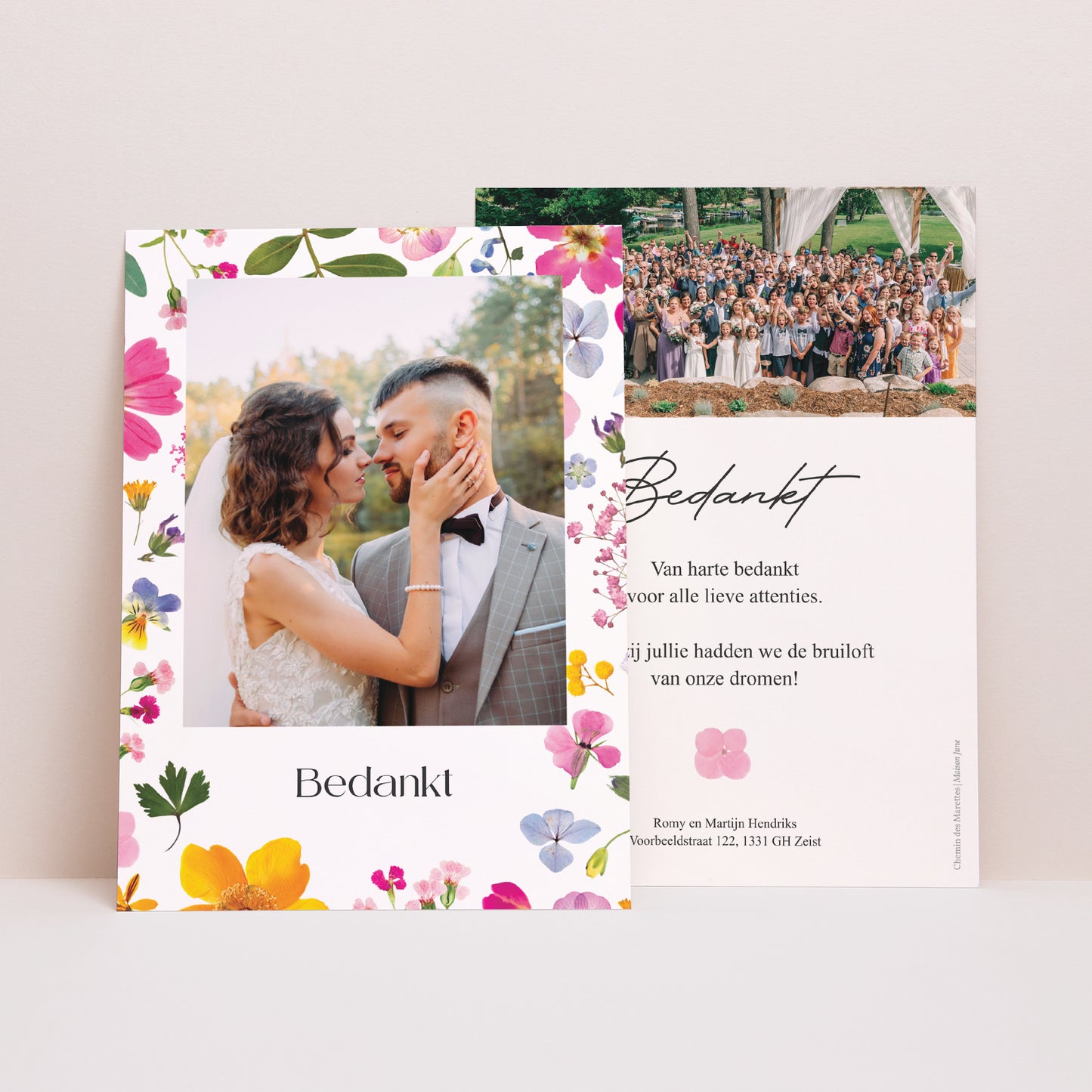 Bedankkaart Huwelijk Landsymfonie foto N° 1