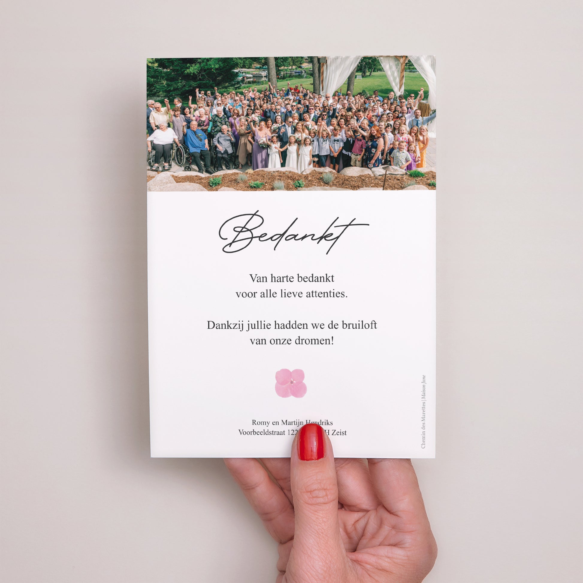 Bedankkaart Huwelijk Landsymfonie foto N° 3