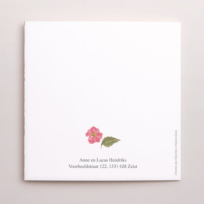 Bedankkaart Huwelijk Asymmetrisch triptiek Bloemenpoëzie foto N° 3