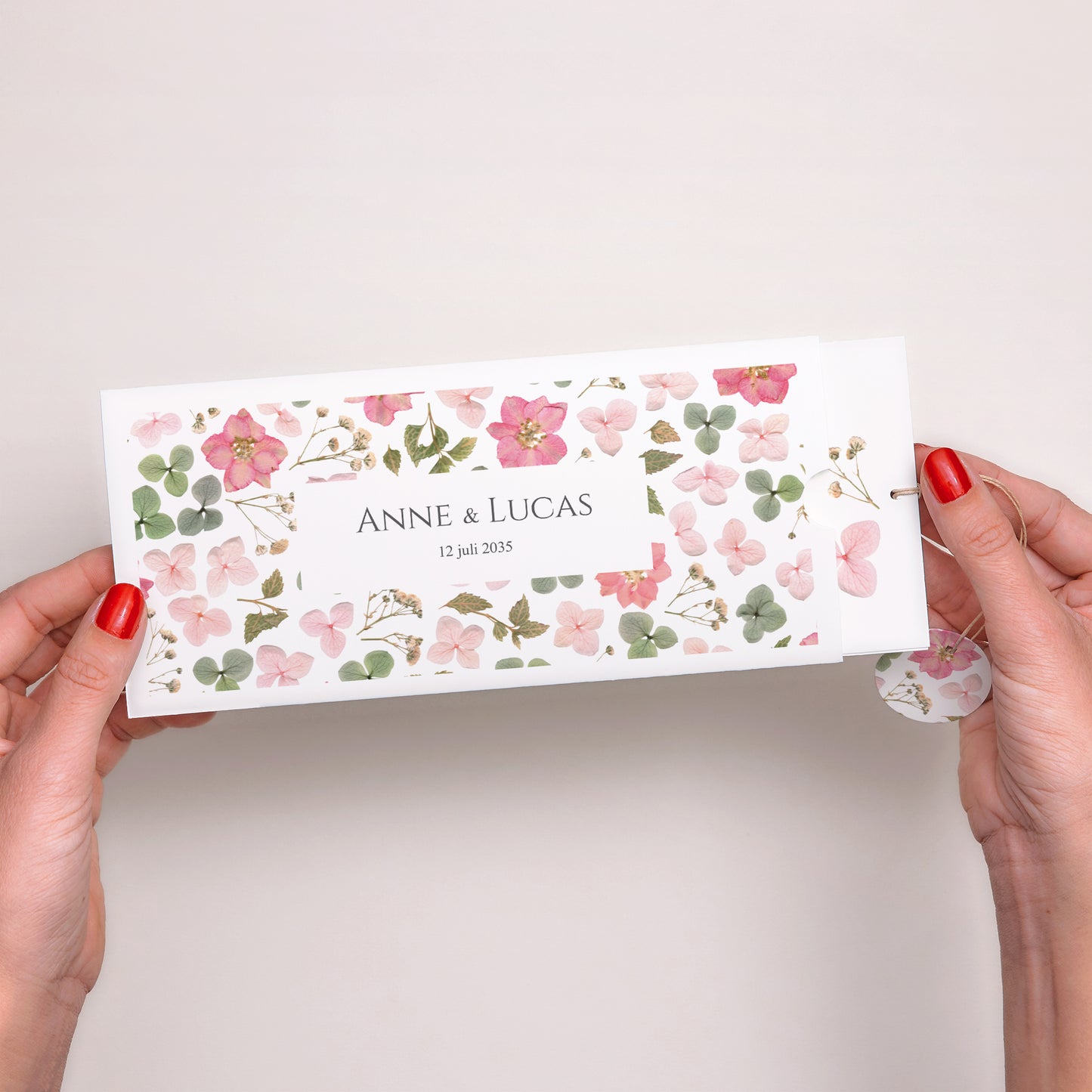 Trouwkaarten Mapje 2 kaarten, label Bloemenpoëzie foto N° 2
