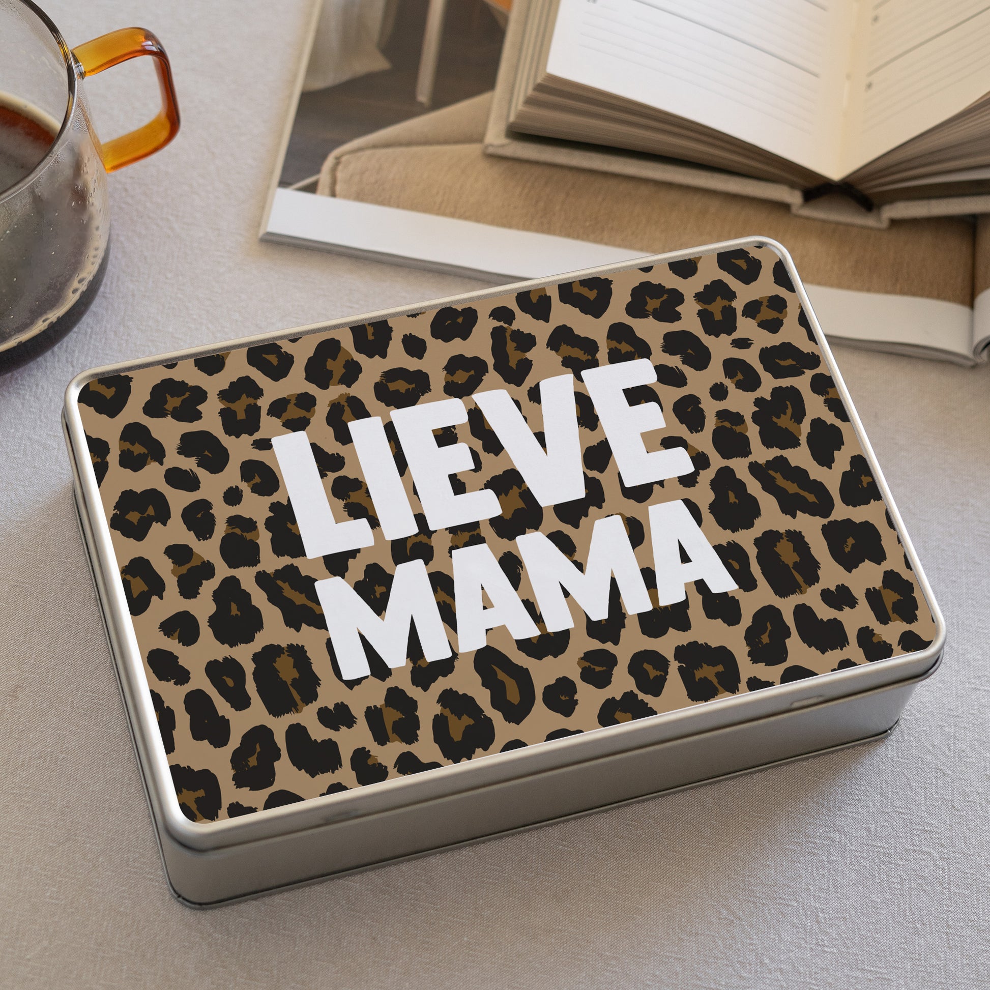 Metalen doos Objecten Rechthoek Mama van Liefde Luipaard foto N° 2