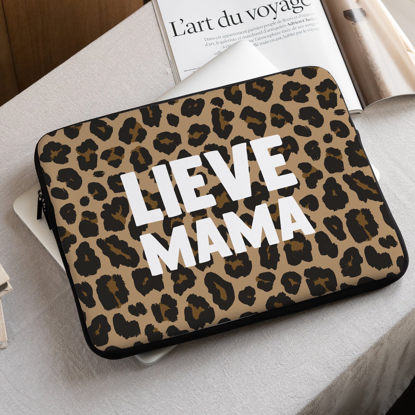 Laptophoes Objecten 15 inch Mama van Liefde Luipaard foto N° 1