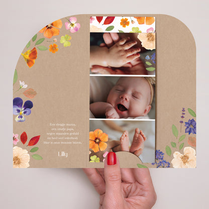 Geboortekaartjes Verpakking, 2 kaarten, round label Het Betoverde Herbarium foto N° 2