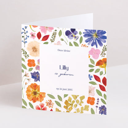 Geboortekaartjes Dubbel vierluik Het Betoverde Herbarium foto N° 1