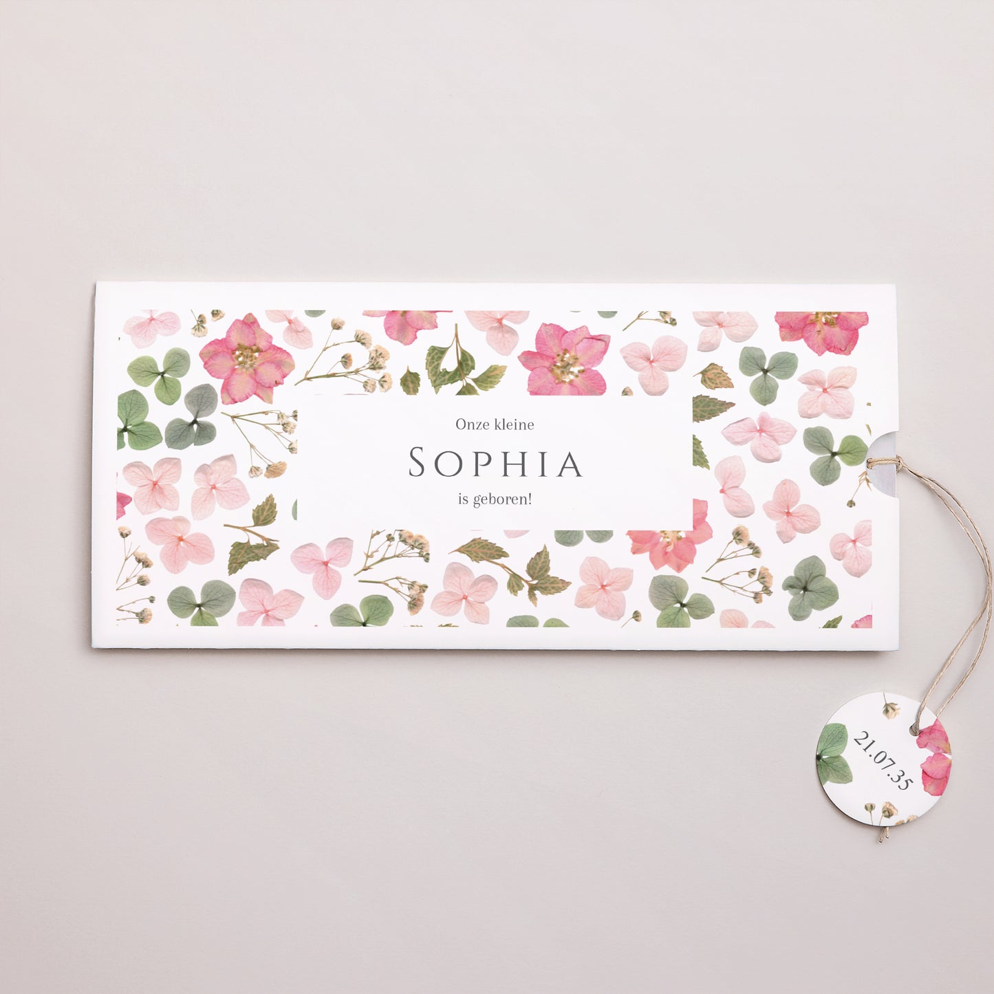 Geboortekaartjes Mapje 2 kaarten, label Lentegeheim foto N° 1