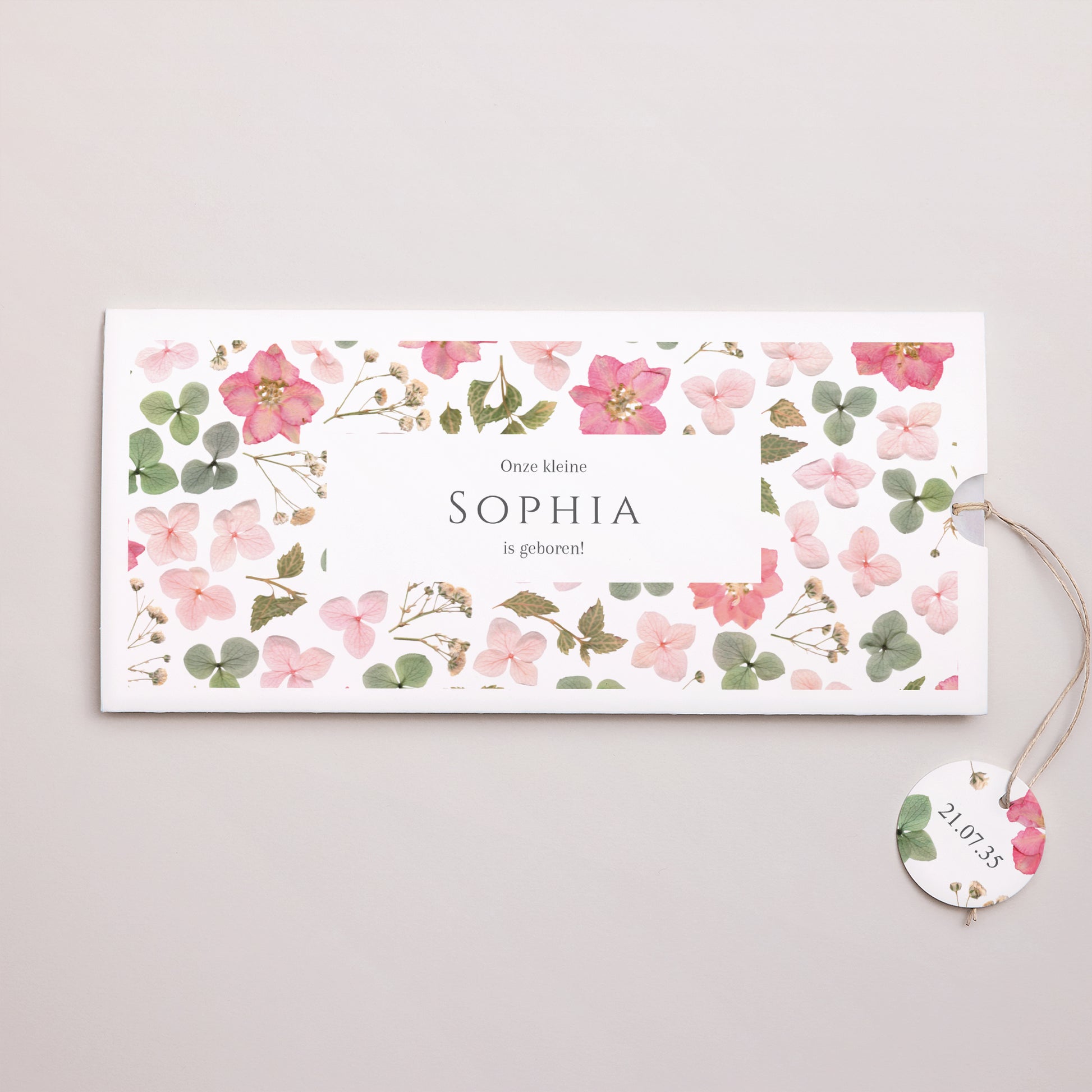 Geboortekaartjes Mapje 2 kaarten, label Lentegeheim foto N° 1