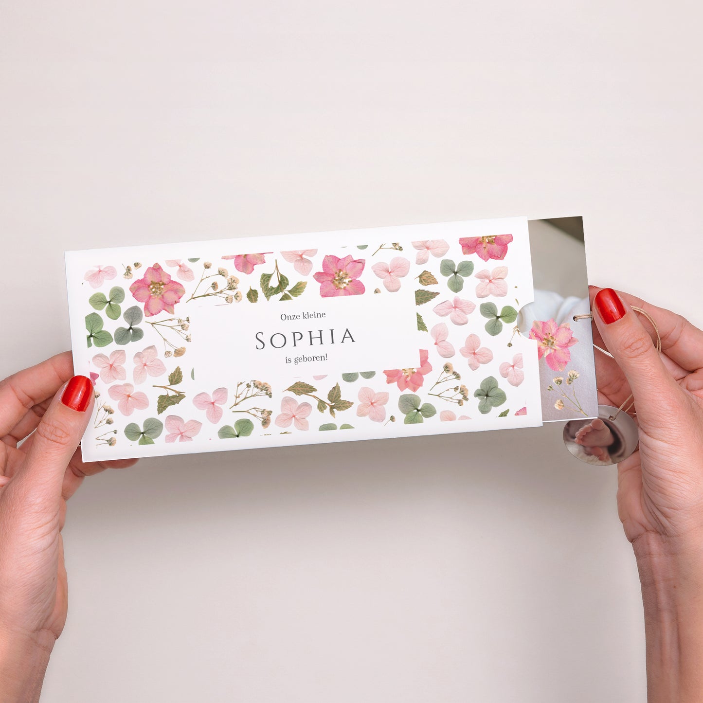 Geboortekaartjes Mapje 2 kaarten, label Lentegeheim foto N° 2
