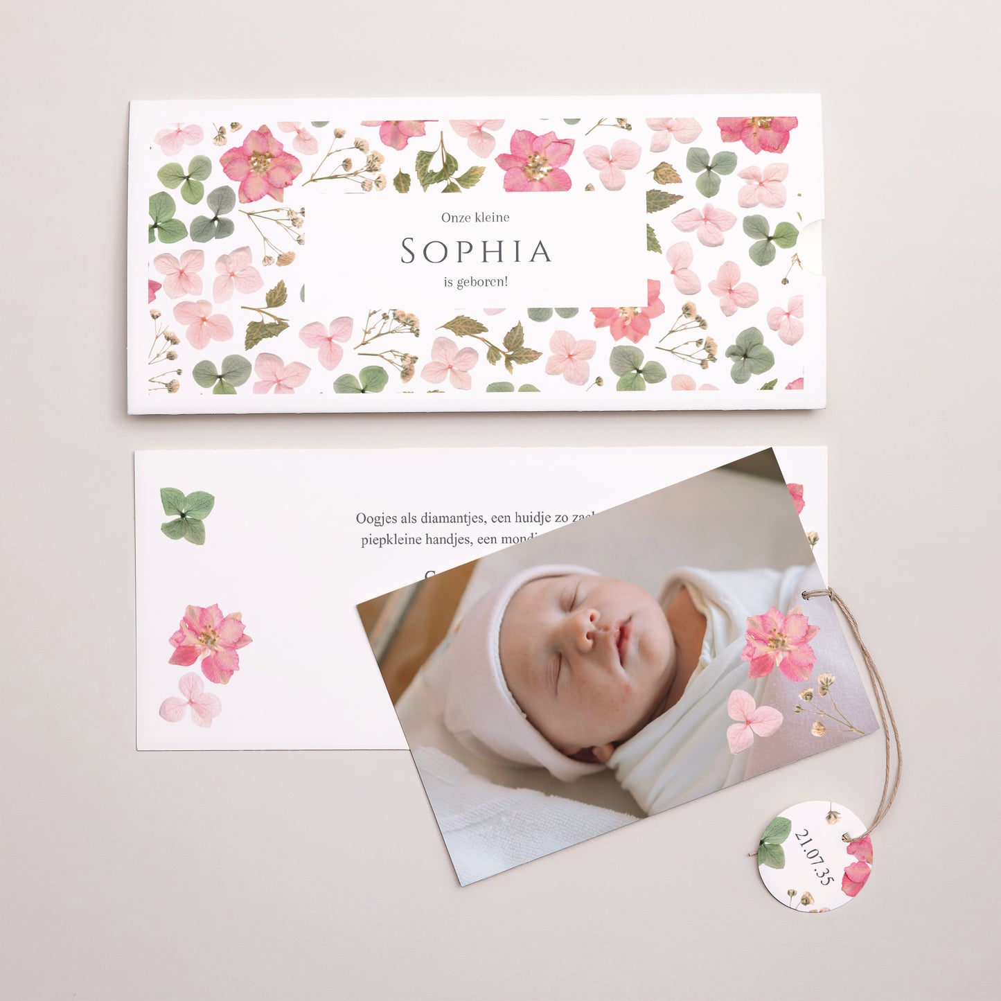 Geboortekaartjes Mapje 2 kaarten, label Lentegeheim foto N° 3