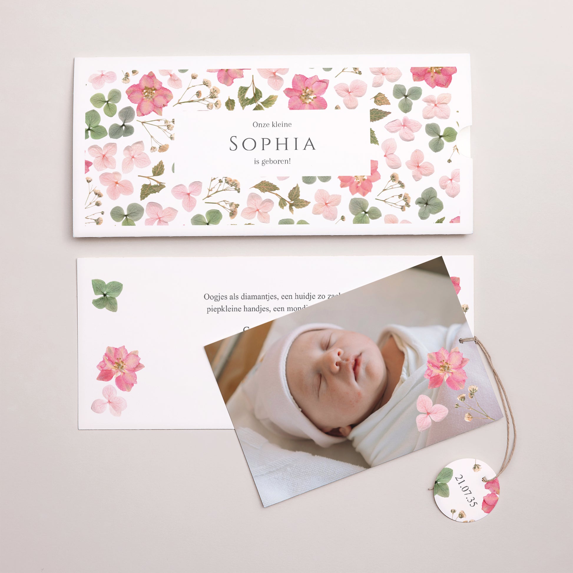 Geboortekaartjes Mapje 2 kaarten, label Lentegeheim foto N° 3
