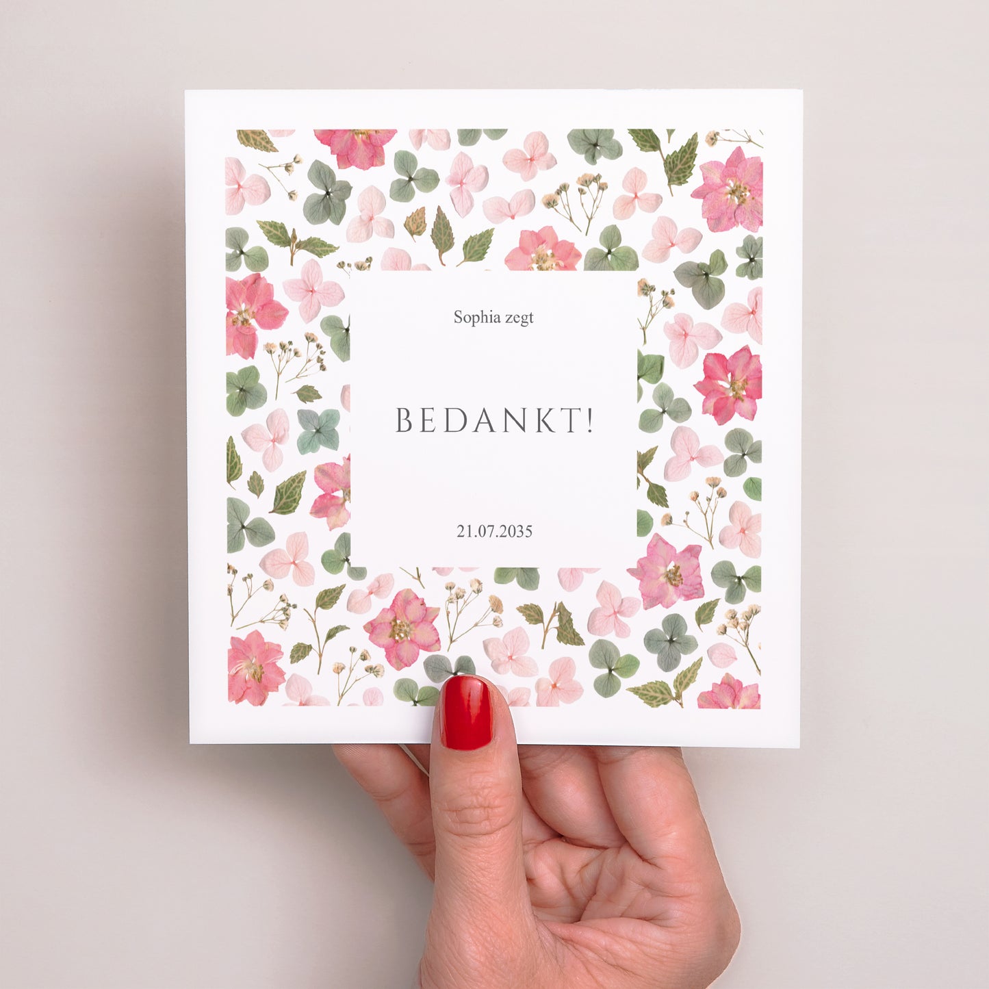 Bedankingen Geboorte Vierkant Geheim van Lente foto N° 2