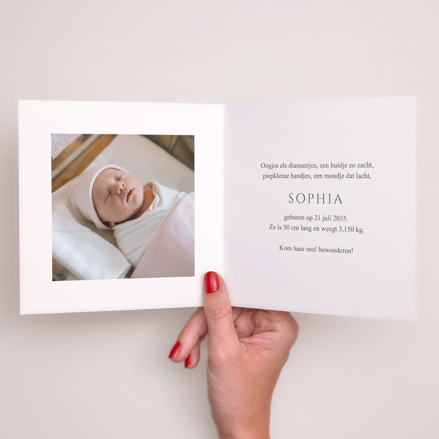 Geboorteaankondiging Dubbel vierkant Secret van de Lente foto N° 2