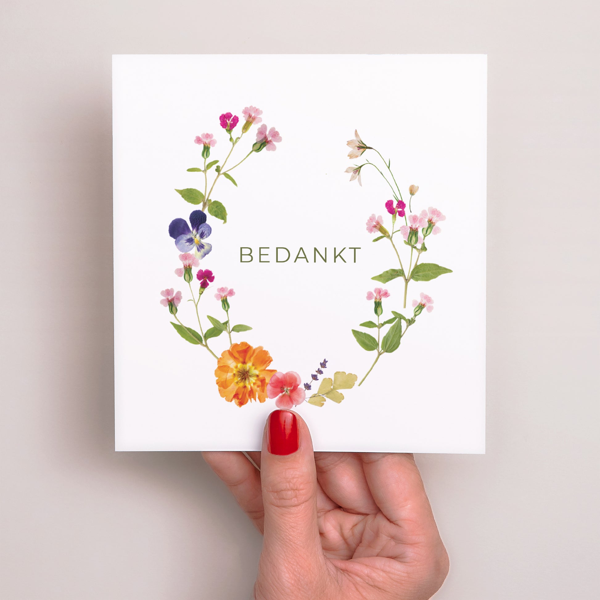 Bedankkaart Geboorte Vierkant Droomlandschap foto N° 2