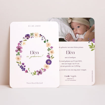 Geboortekaartjes Portret, afgeronde randen Wandeling in de tuin foto N° 1